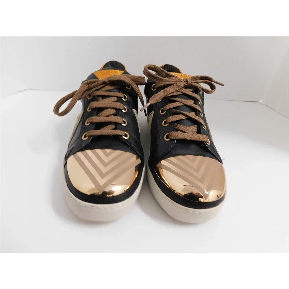 Ivy Kirzhner Sputnik Black Leather Copper‎ Toe Fashion Sneaker 8.5 M